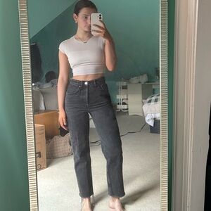 Black Zara straight leg denim jeans